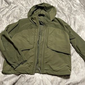 Lululemon green zip up jacket with hood